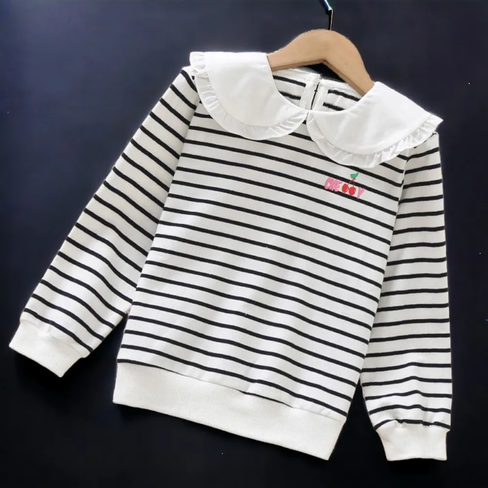 Sweatshirts for Girl Kids Clothes Teenagers School White Shirts Long Sleeve Tops Spring young children Clothing 6 8 10 12 Years