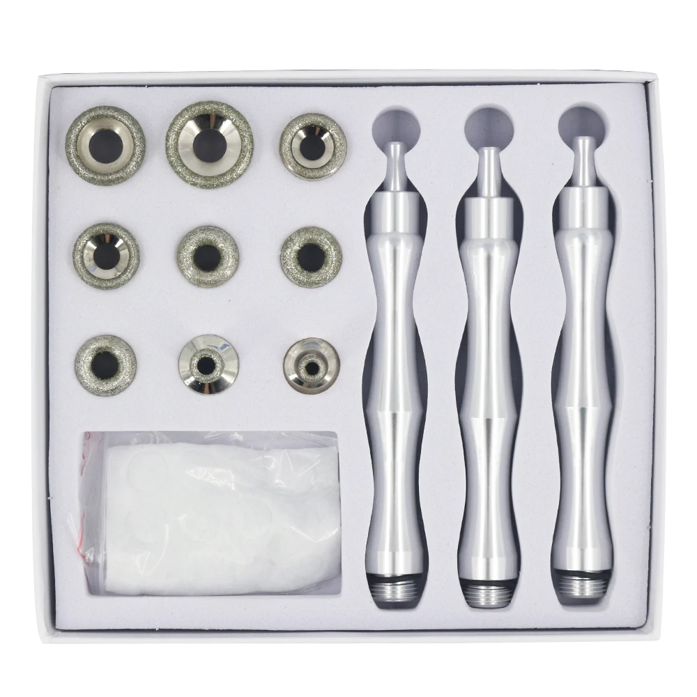 Accesorios de microdermoabrasión de diamante, 9 puntas, 3 varitas, filtro, Kit de algodón para exfoliación de la piel Facial, eliminación de espinillas, juego de herramientas de arrugas