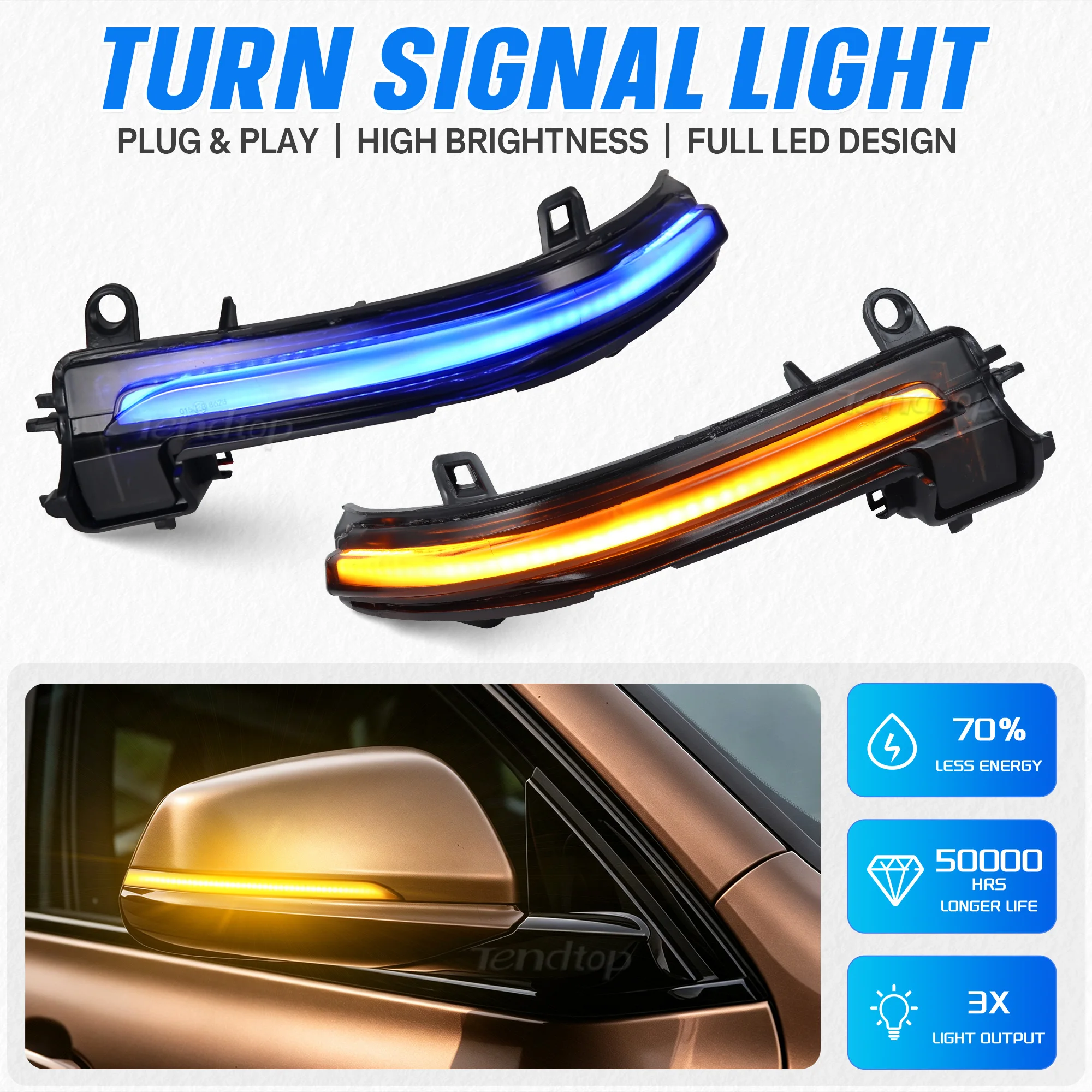 Dynamic  Side Mirror Lamp  LED Sequential Flashing Turn Signal Light  Blinker for BMW 2 Active Tourer(F45)  Gran Tourer(F46) X1