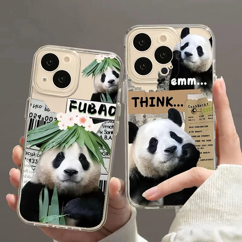 Fubao\'s top cute pandas are suitable for iPhone 15 Promax Phone Case iPhone 14/13/12mini New Suitable for XR Silicone XSCute 7/8