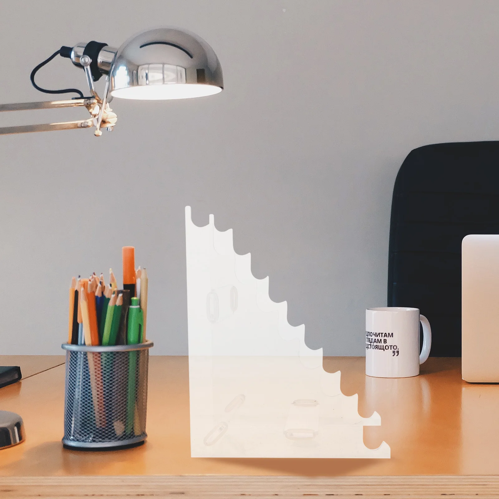 

Multi-Layer Acrylic Pen Rack Desktop Organizer Practical Clear Pencil Holder Stationery Storage Stand Pen Display for Office