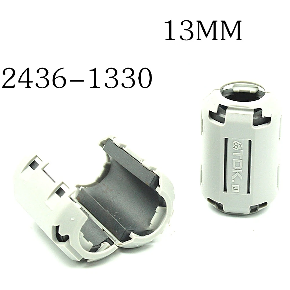 10 Uds gris o negro 5mm,7mm.9mm,13mm Clip en filtro EMI RFI Snap Around ferrita níquel para Cable de Audio Hifi