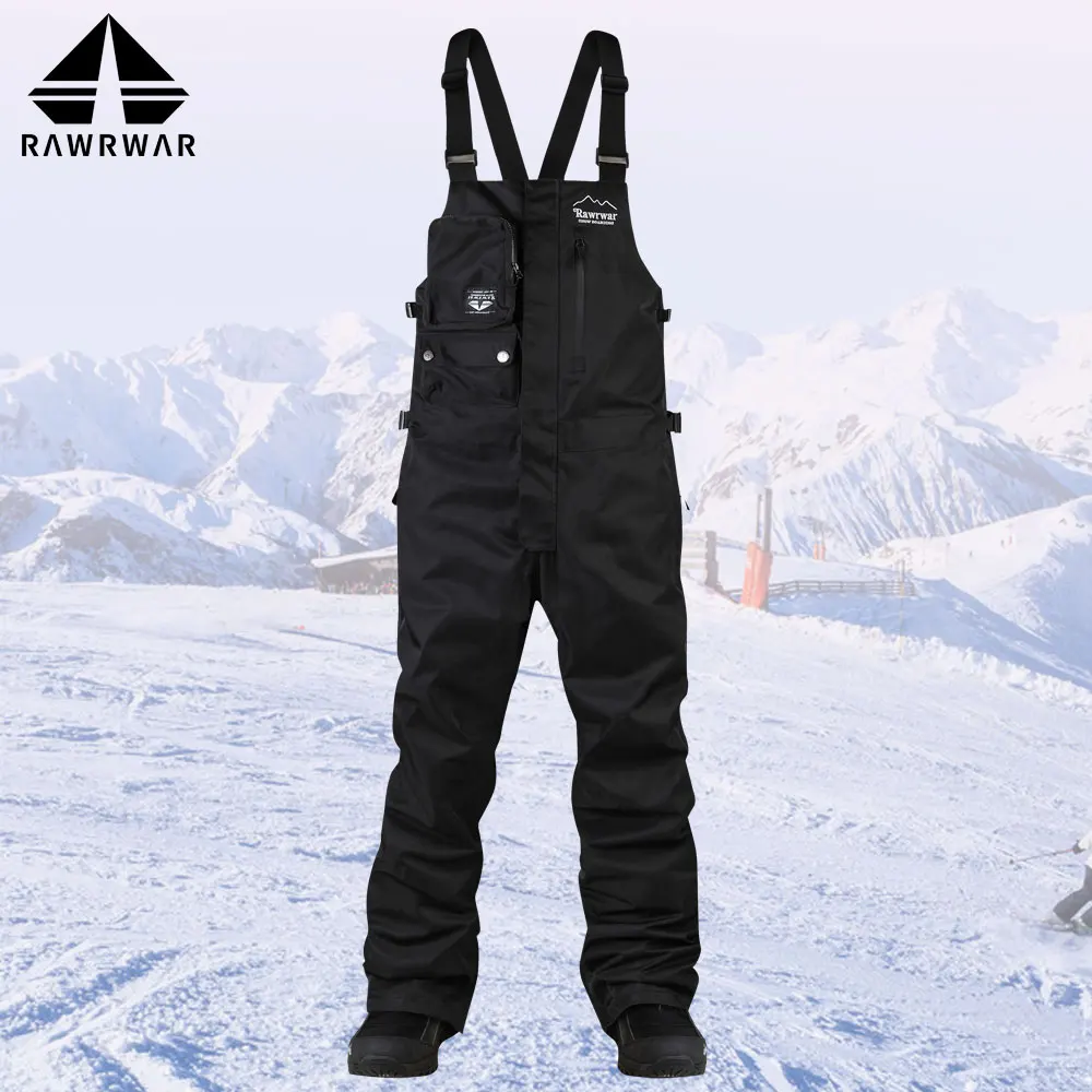 New Men's and Women's Ski Bibs, Winter Snow Pants, High Elastic Shoulder Straps, Windproof, Waterproof, Breathable and Warm