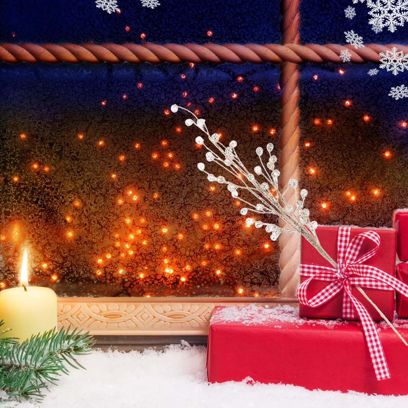 

Christmas Tree Branch Acrylic Beads Window Display Decor Versatile Photo Props Table Centerpieces Festive Arrangement