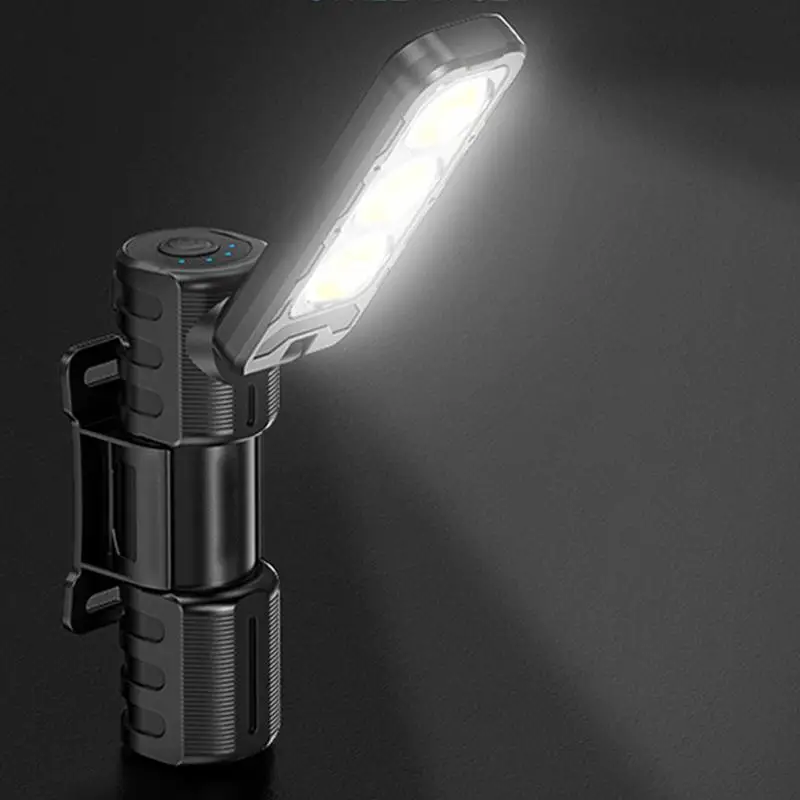 

Ручной рабочий фонарь, магнитный складной рабочий фонарь, 6 режимов, дизайн с затемнением, портативная лампа для строительных пеших прогулок