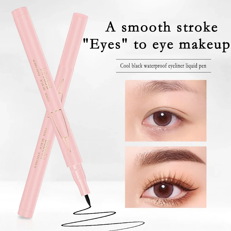Bobeini Delineador de ojos resistente al agua, a prueba de sudor, de secado rápido, sin manchas, delineador de ojos suave