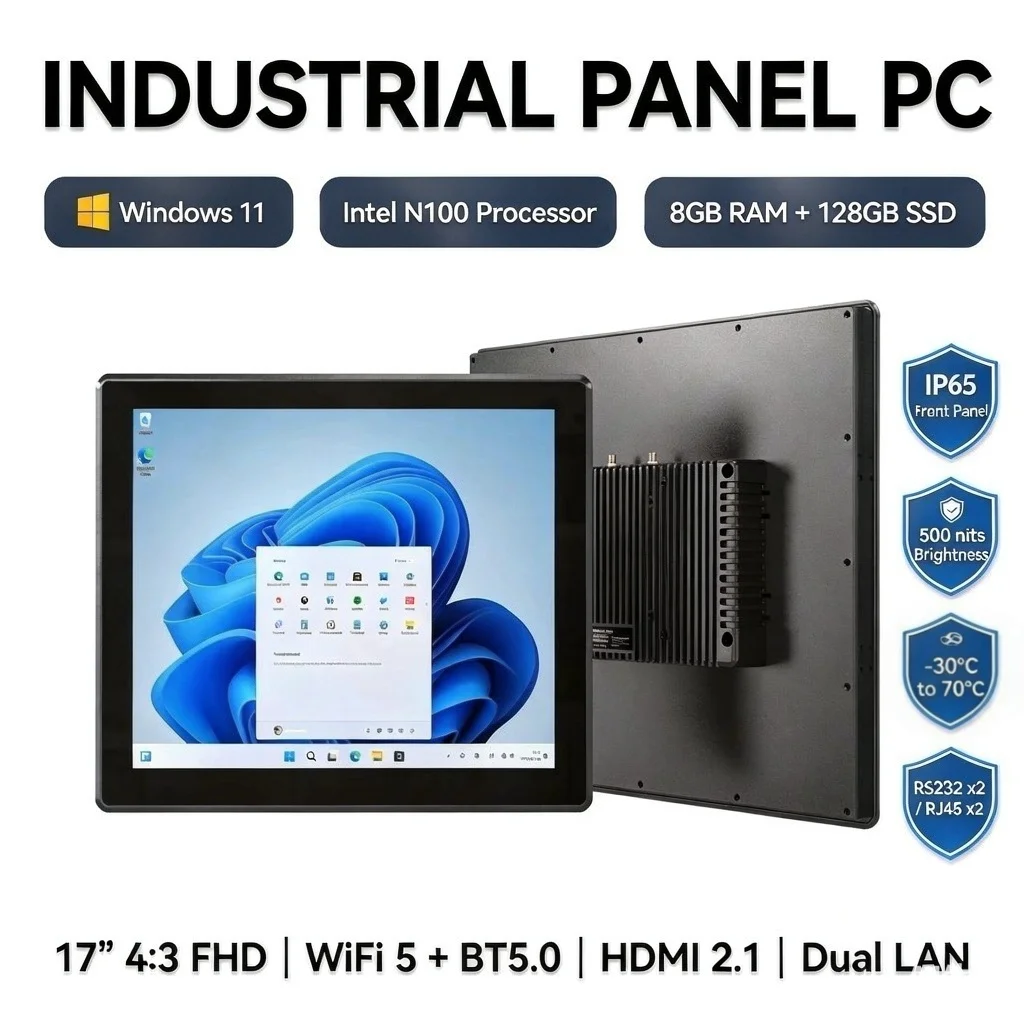 17 Inch Industrial Rugged Waterproof Shockproof Panel PC Windows11 Intel N5100 8GB 128GB IP65 RS232 RJ45  Industrial tablet