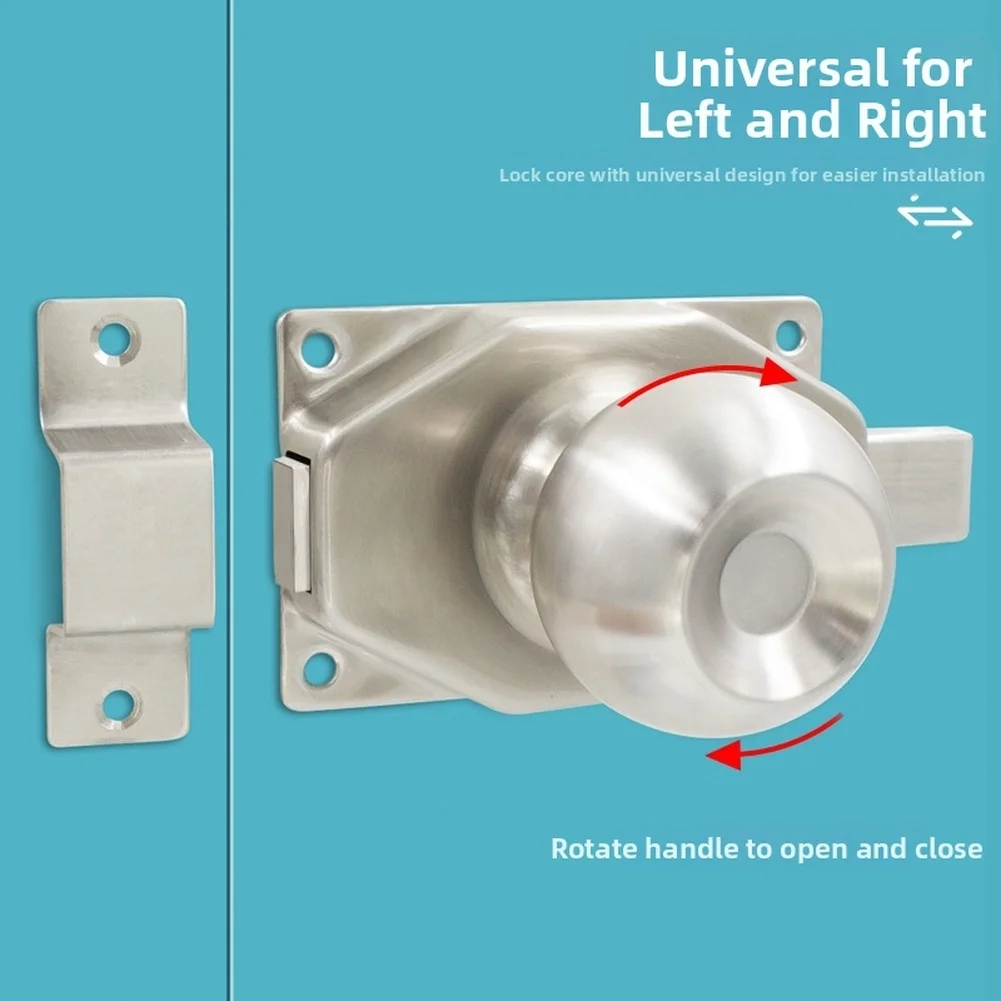 Rust Resistant Stainless Ball Latch Rotating Handle Left-right Compatible Core Wire-drawn Finish Modern Security Door Latch