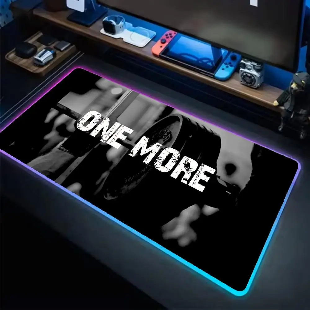 GYM لا أعذار ماوس الوسادة أنيمي الألعاب ماوس الوسادة LED الجدول منصات الخلفية المطاط سطح المكتب XXL RGB مكتب الحصير #1