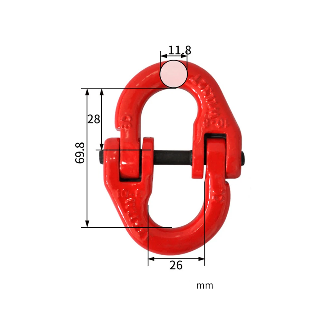 Red Grade 80 Alloy Steel Hammerlock Coupling Link Connection Hoisting Buckle Crane Hook Hoisting