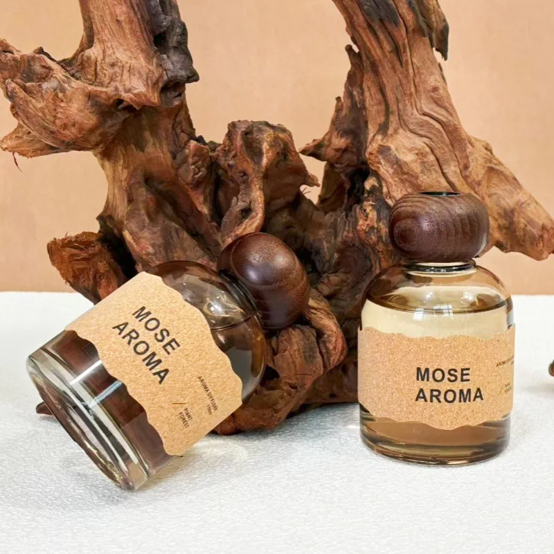 150ml Indoor and In-car Aromatherapy Wood Reed Diffuser Oils, 5Scents Freesia Gardenia Fresh Air Freshener Home/Office Fragrance