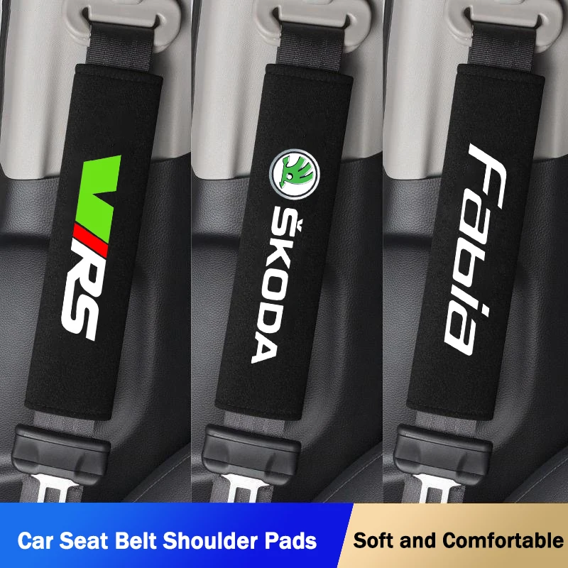 Funda para cinturón de seguridad de coche, almohadilla protectora de hombro para Skoda S Skoda Kodiaq Fabia Kamiq Karoq Octavia 3 A5 A7 Rapid Scala, accesorio para automóvil