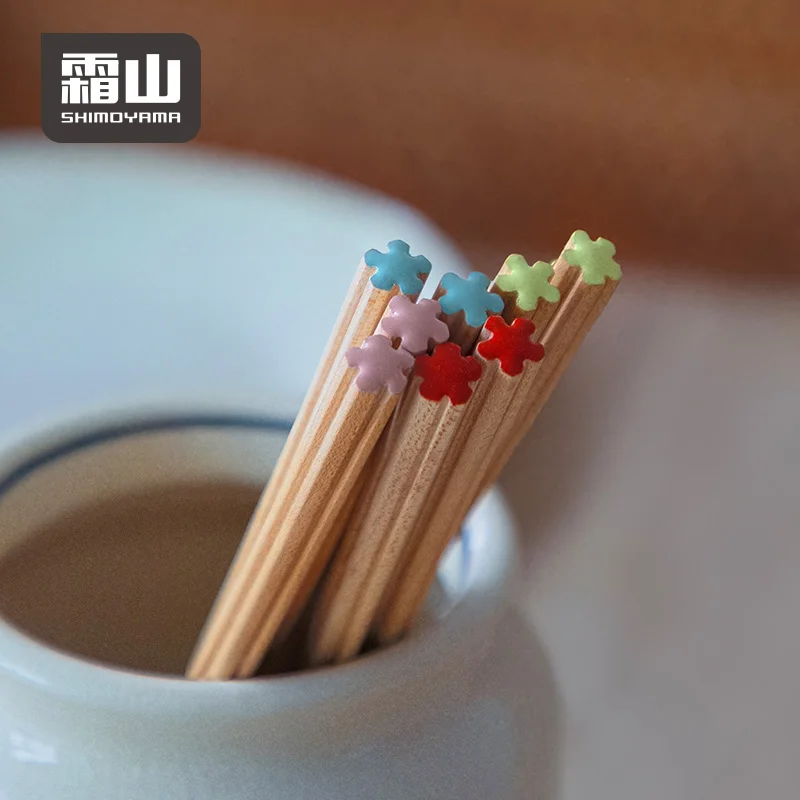 

SHIMOYAMA Japanese Wooden Maple Petal Chopsticks Sushi Personalized Natural Reusable Chopsticks