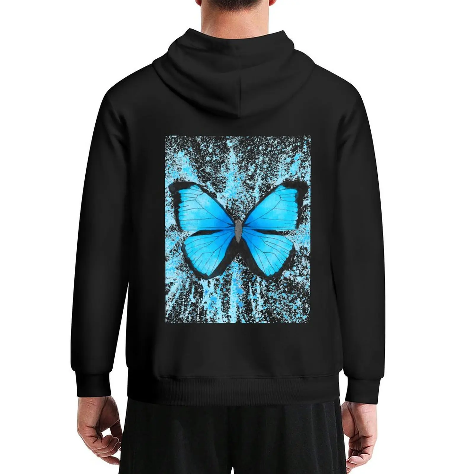

Blue Morpho Butterfly Hoodie men's sweat-shirt set blouse men's autumn clothes men clothing mens hoodies