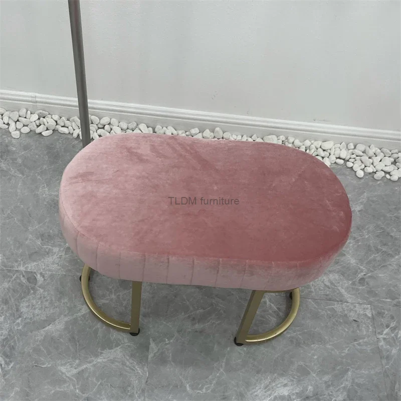 Nordic Soft Velvet Bed Footrest Ottoman Living Room Furniture Home Bedroom Luxury Pouf Bench Entrance-hall Shoes Stool B