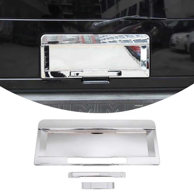 

For Hummer H2 2003-2009 ABS plastic bright Car tailgate license plate base Auto exterior modification accessories 3 Pcs