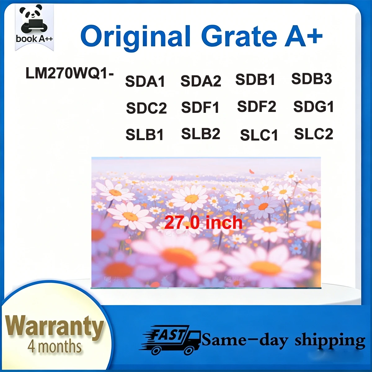 

Original New A+ 27" IPS LCD Screen LM270WQ1 SDA1 SDA2 SDB1 SDB3 SDC2 SDF1 SDF2 SDG1 SLB1 SLB2 SLC1 SLC2 Display