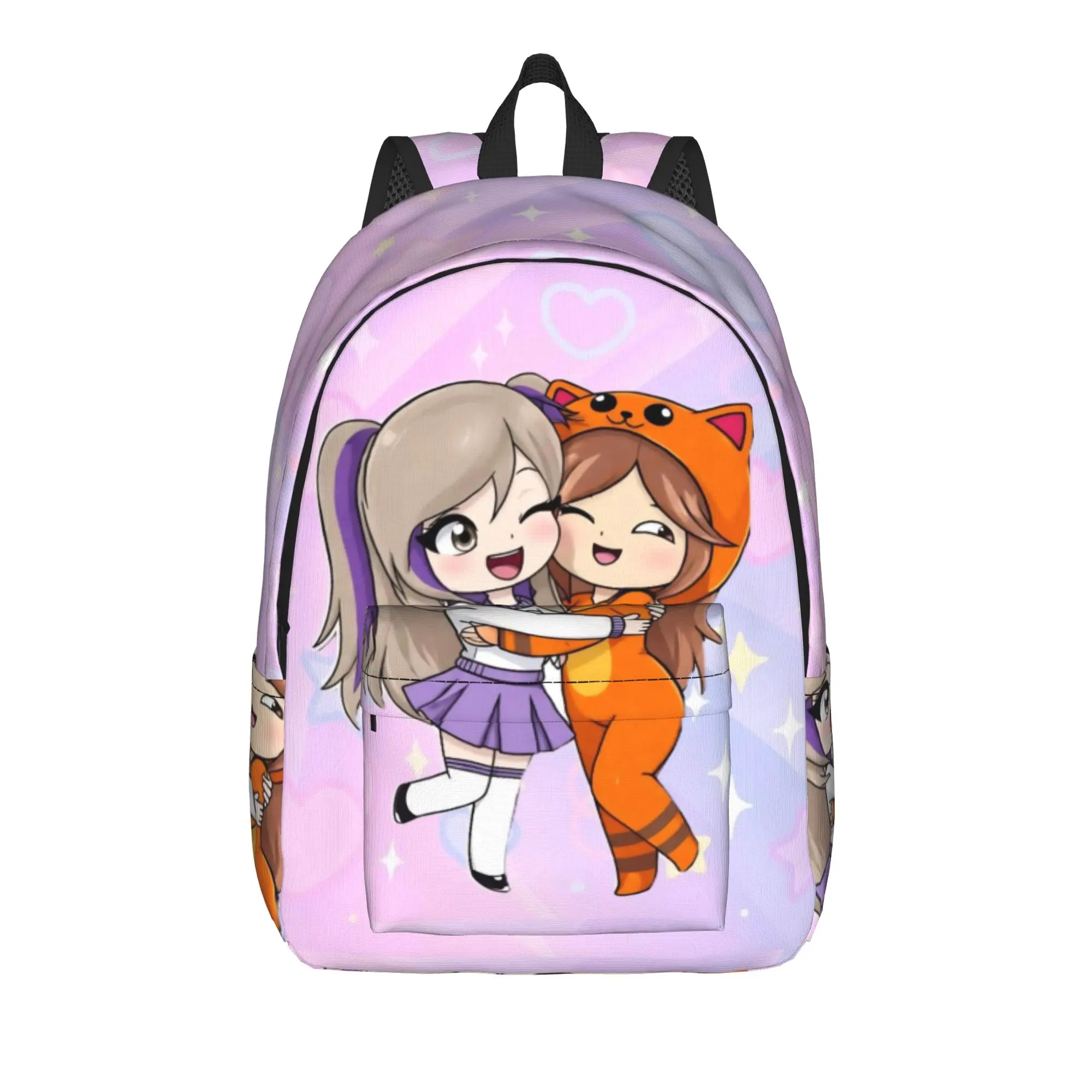 Lyna Vallejos Gamer Backpack for Men Women Teenage Student Work Daypack Cute Heart Laptop Canvas Bags Gift