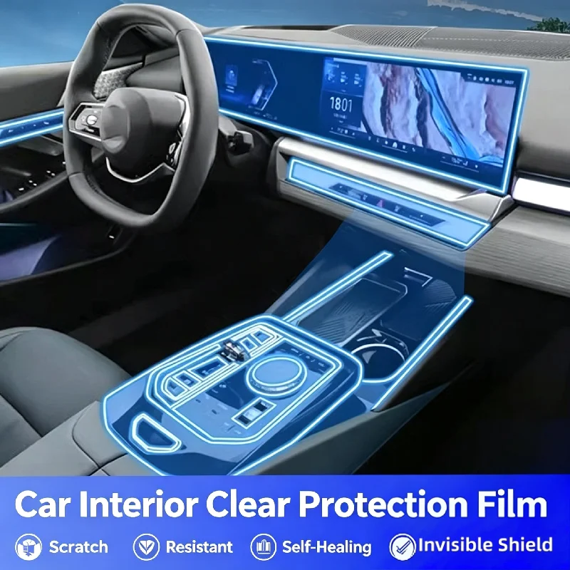 For 24 BMW 5 Series interior scratch-resistant navigation film center console gear shift screen transparent protection soft film