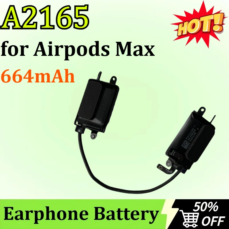 Newly Upgraded  A2165 664mAh Earphone Battery for Airpods Max High-Capacity Replacement  Batteries
