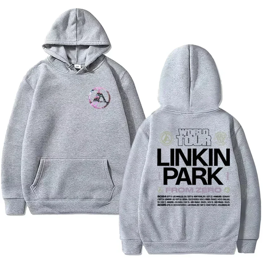 تي شيرت روك باند لينكين بارك من Zero World Tour Merch تي شيرت جديد للرجال والنساء Harajuku ملابس الشارع الشهير مع ملابس رياضية قطيفة