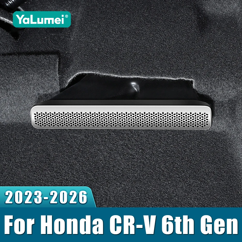 For Honda CR-V 6th Gen 2023 2024 2025 CRV Hybrid Stainless Car Rear Seat Air Vent Anti-Blocking Dust Cover Net Air Outlet Case