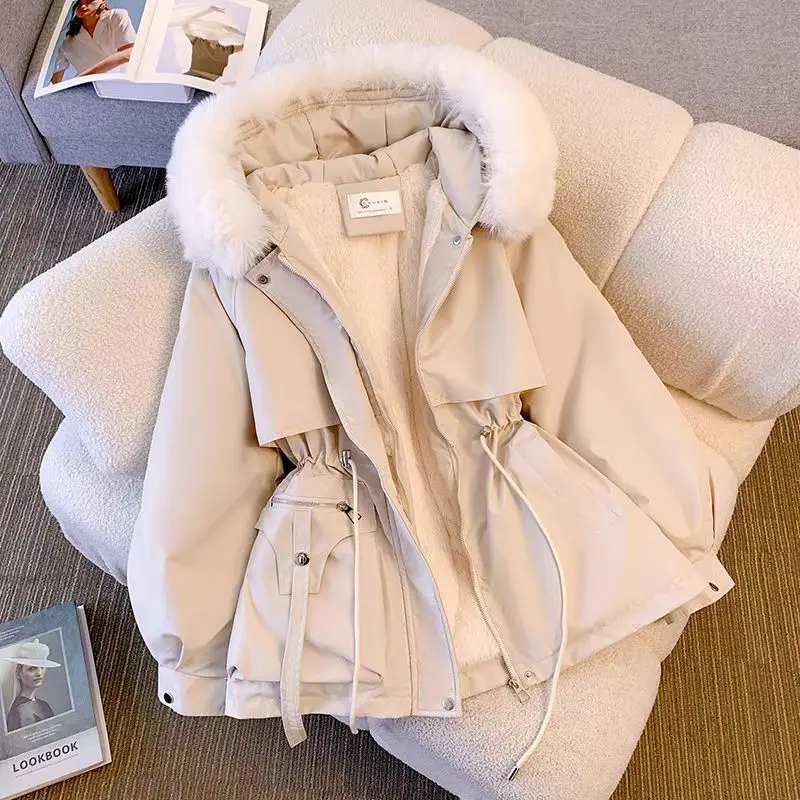 Office Lady New In Coats & Jackets Korean Women\'s Winter Padded Jacket Hooded Elegant Windbreaker Jacket Casual Chic Outerwears