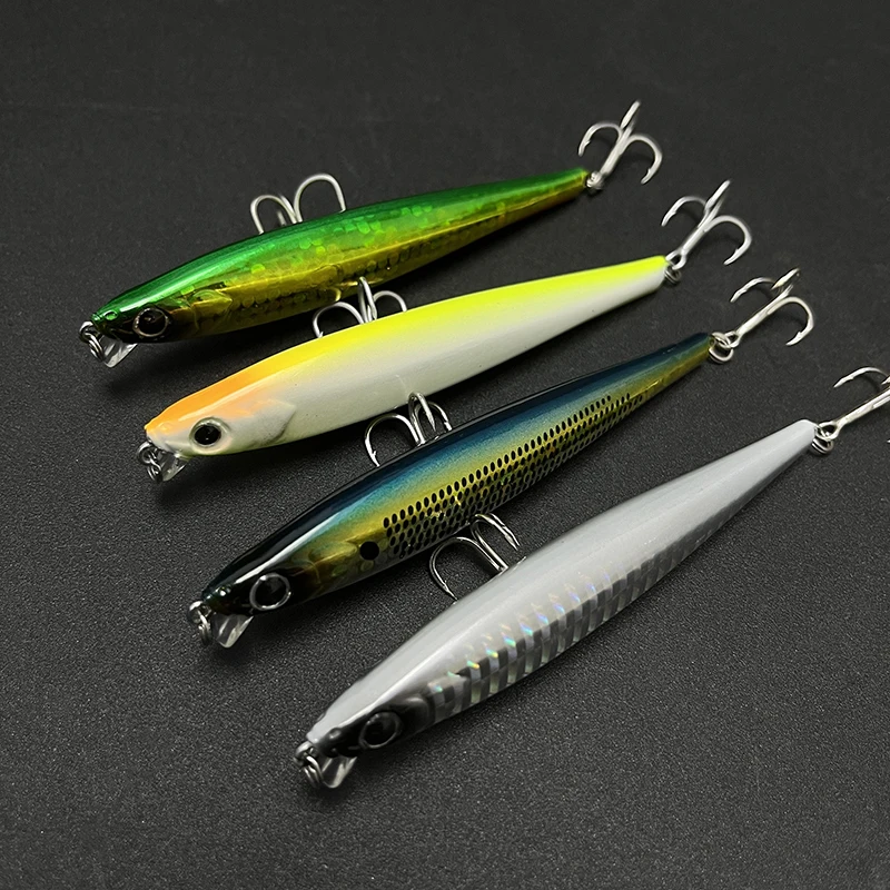 Sinking Minnow Fishing Lures 105mm 30g Laser Artificial Hard Bait Long Casting Saltwater Pike for Wobbler Swimbait Equipment