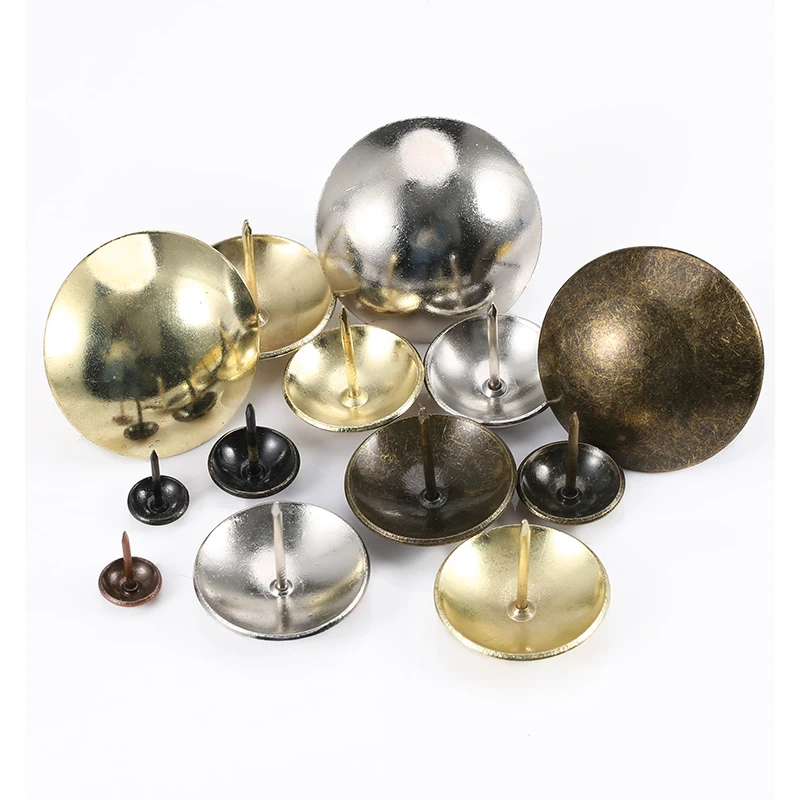 Furnitur Tembaga Antik Kepala Besar Paku Payung Melingkar 11/16 ~ 40Mm Paket Keras Emas Antik Paket Lembut Furnitur Drum Kuku Pekerjaan Kayu