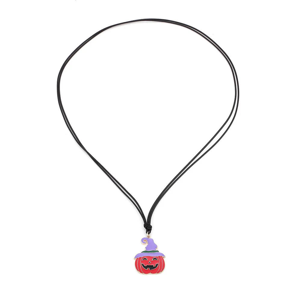 Simple design sense retro ghost jack-o-lantern pendant necklace Halloween horror series necklace female