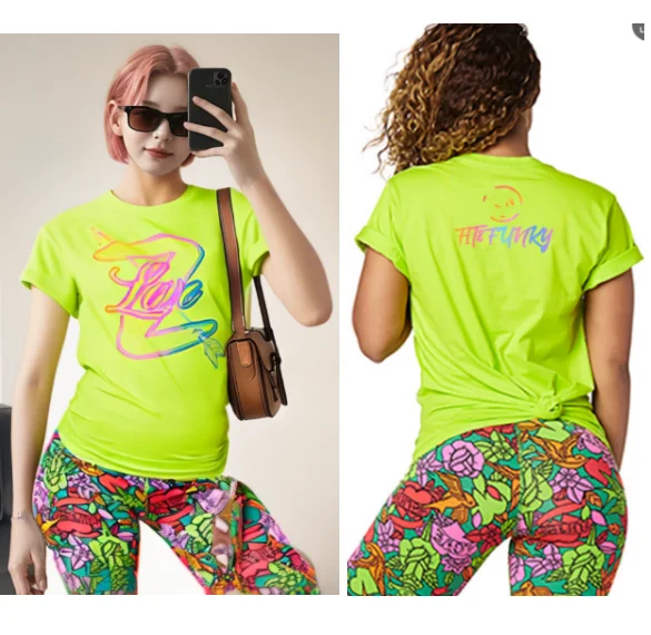 ZW ZINCON 2024 ملابس اللياقة البدنية ملابس الرقص الرياضة الجري فضفاض تي شيرت المحملة 0143