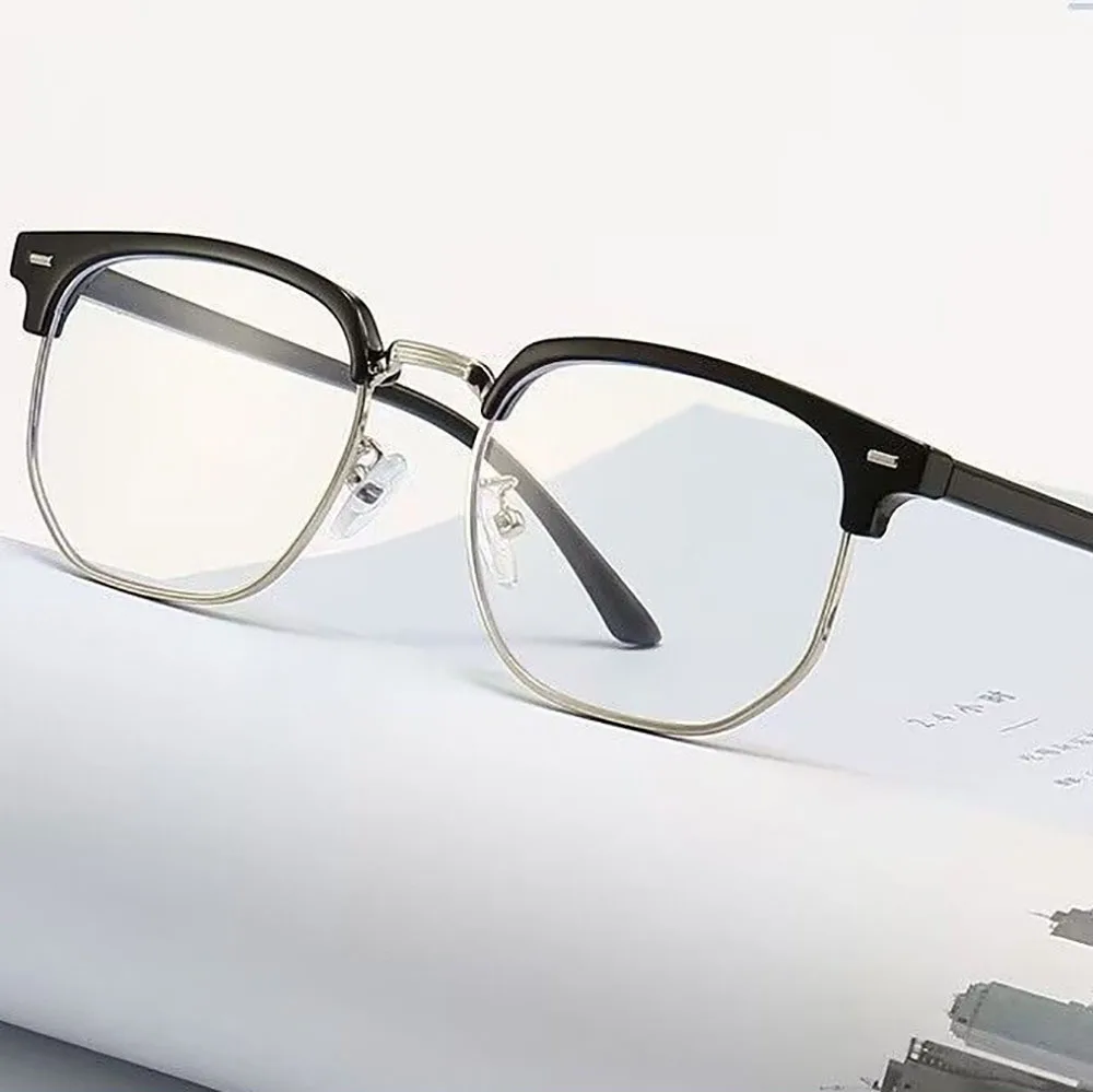 Fashion Classic Half Frame Reading Glasses Man Woman Luxury Designer Square Anti-Blue Light Eyewear Presbyopic Eyeglasses +1~+4