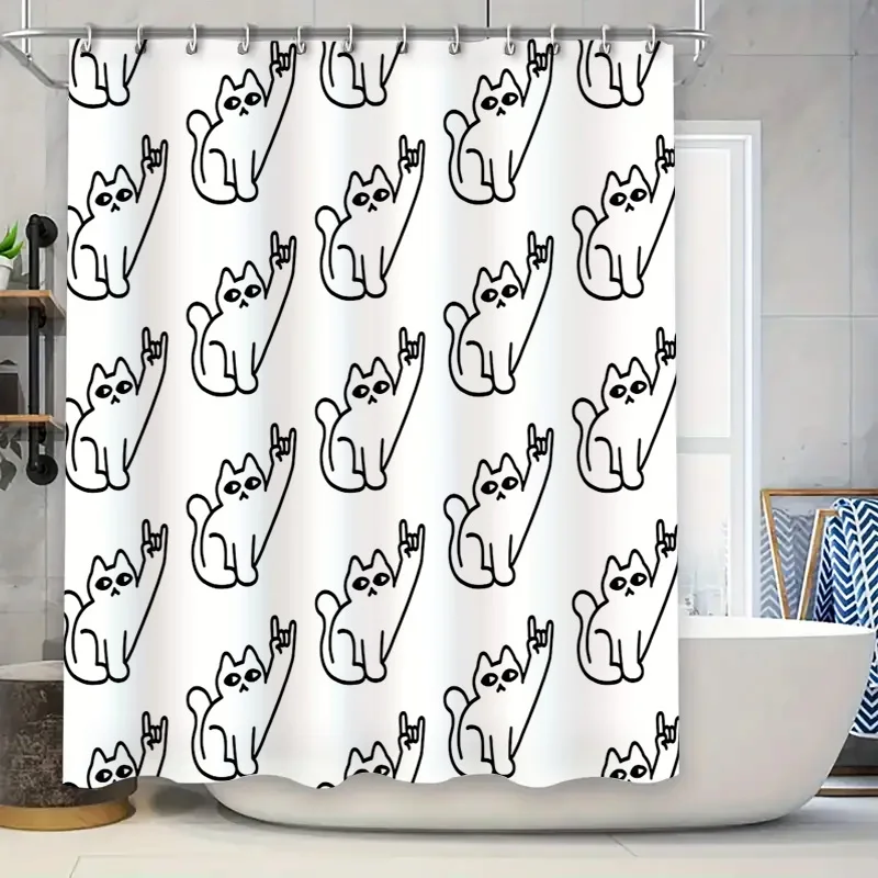 Boho Shower Curtain Abstract Line Art Modern Minimalist Bathroom Decor Nature Pattern Waterproof Fabric Shower Liner