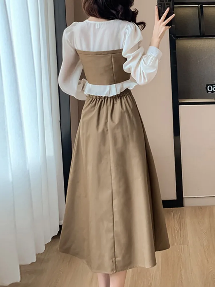 Women Elegant Short Coat A-Line Midi Skirt Suit Slim Korean New Fashion Female High Waist Long Sleeve Spring Summer 2 Piece Set