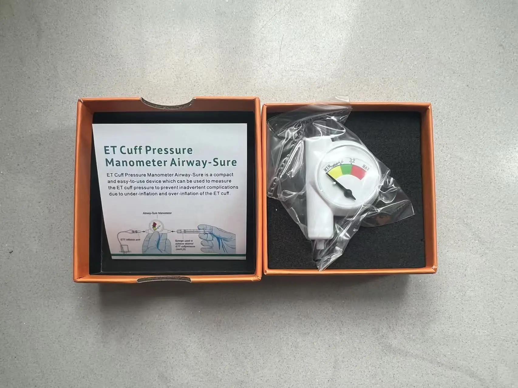 Pet Pressure Gauge Endotracheal Tube Balloon Pressure Gauge Saturation Detection Device Pet Anesthesia Machine Accessories
