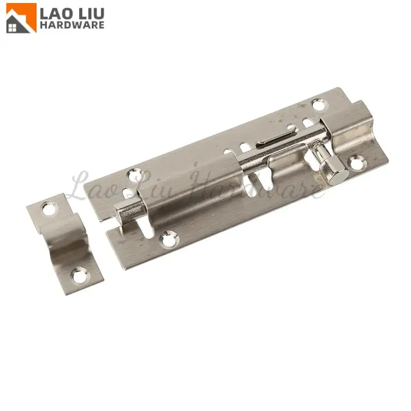 

4 Inch Stainless Steel Sliding Latch Door Bolt: Heavy Duty Anti-Theft Home Security Lock, Easy Install, Left/Right Hand Friendly