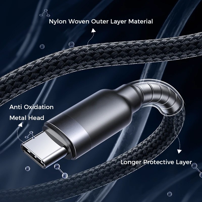 آيفون 17 USB نوع C 60 واط PD كابل شحن سريع USB C شاحن سريع مضفر السلكية آيفون 15 16 برو ماكس سامسونج سلك البيانات