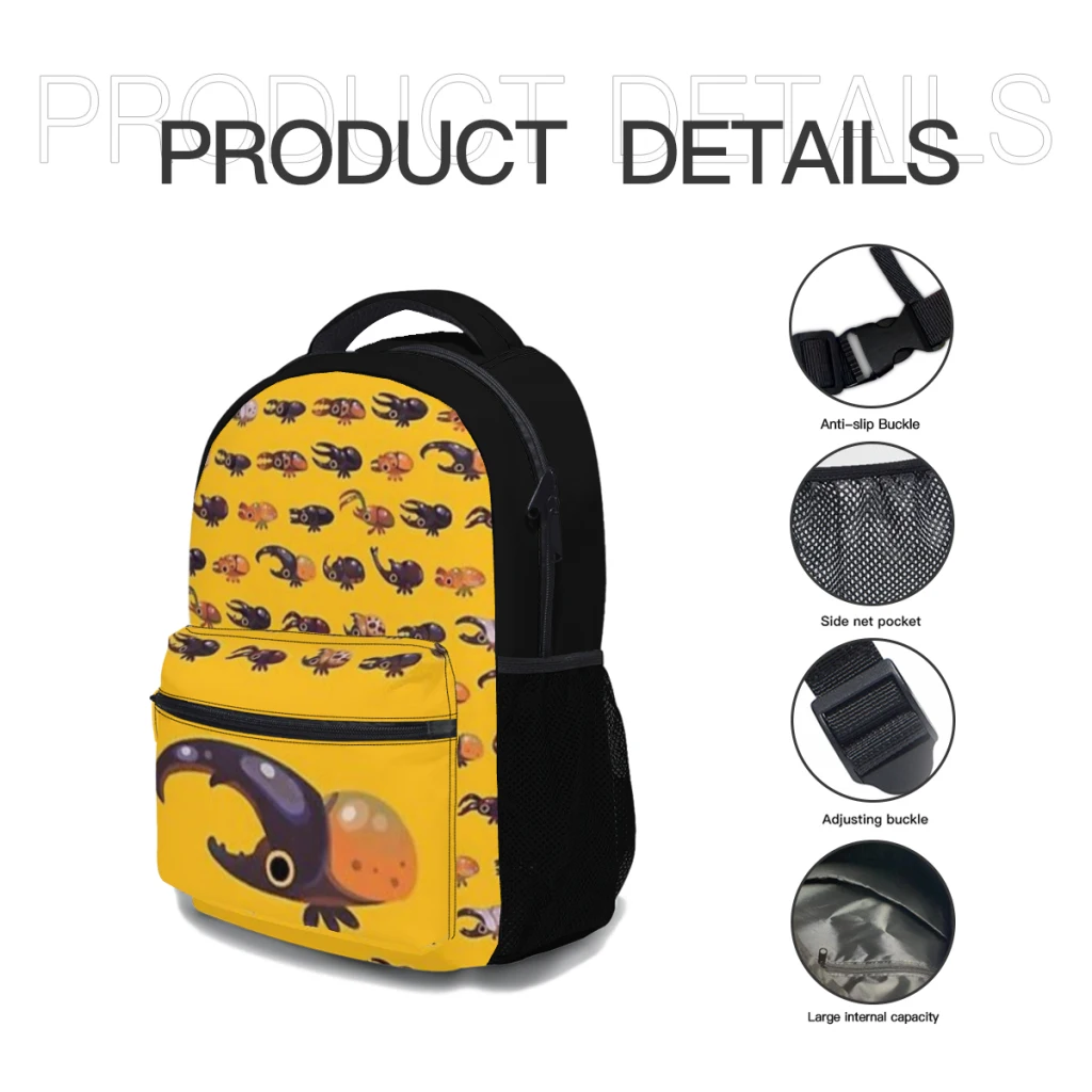 New Fashionable  Rhino and Stag Backpack Bag Large Capacity Trendy Book Bag Multi-pockets Adjustable 17inch