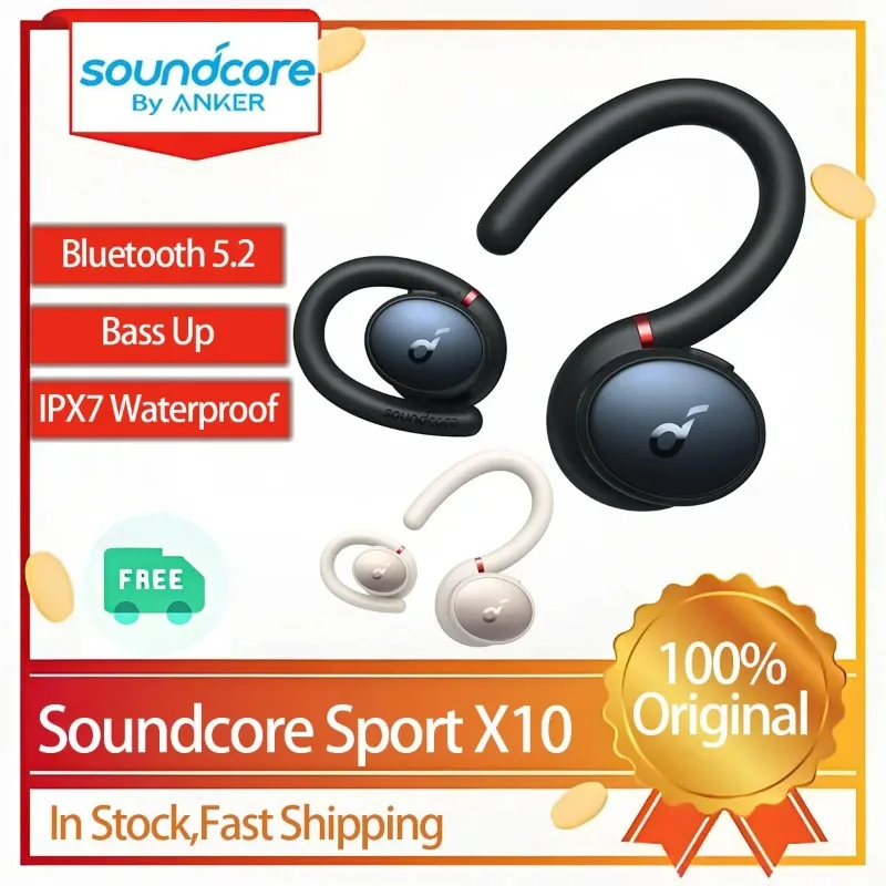 

Soundcore Sport X10 Original Bluetooth Headphones Sports Rotating Ear Hooks Deep Bass IPX7 Waterproof Sweatproof Sport Earbuds