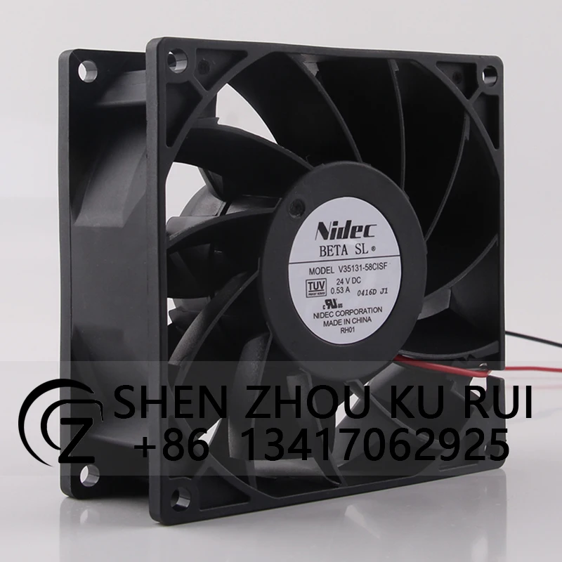 Case Fan Dual Ball Bearing for Nidec V35131-58CISF 90X90X38MM 24V 0.53MA 9038 3-Wire Inverter High Air Volume Cooling Fan