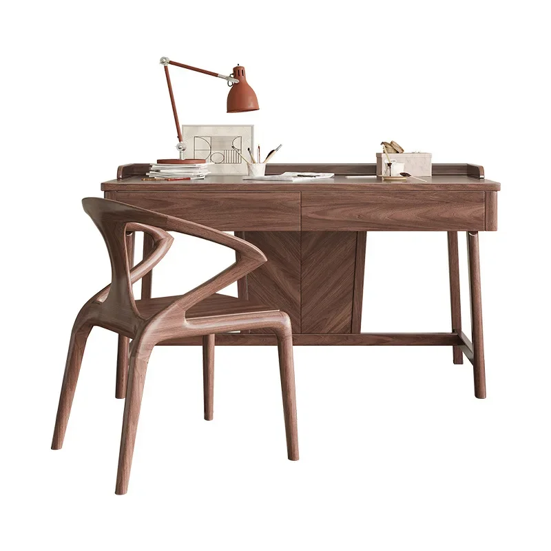 

New Chinese solid wood desk and chair combination, ebony wood with drawers, high-end study table for home use