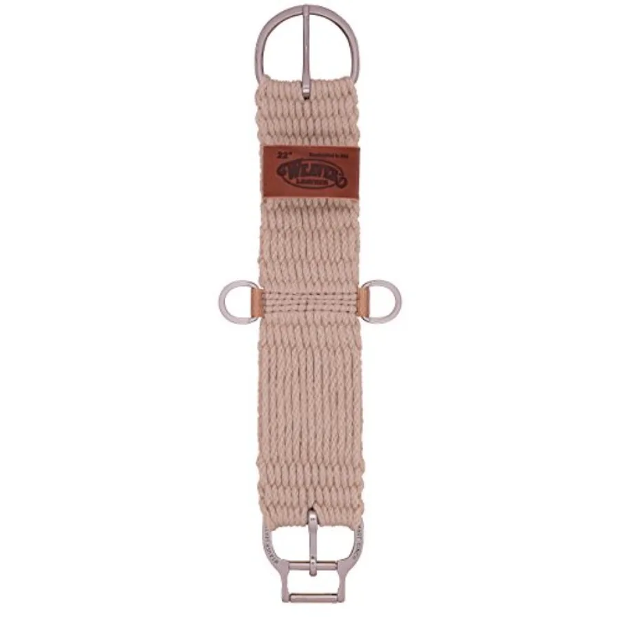 

Weaver Equine Horse Cinch Mohair Blend 27 Strand Saddle Cinch Girth with Smart Cinch Buckle Western Horse Ridg Supplies Natural
