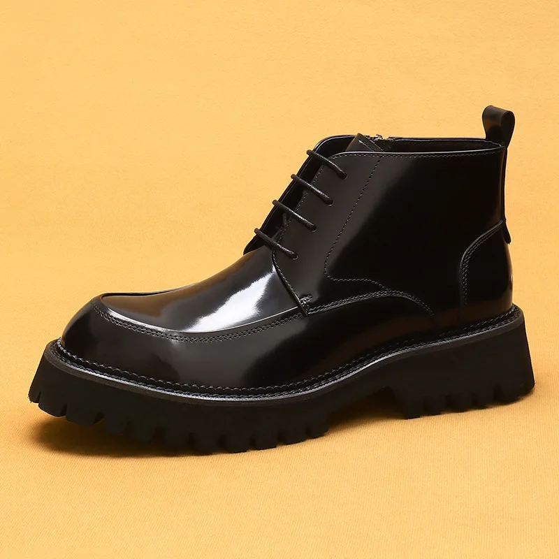 Imagen 7: Botas de Invierno de Nueva Llegada, Botas de Cuero con Cremallera para Hombre, Zapatos para Hombre
