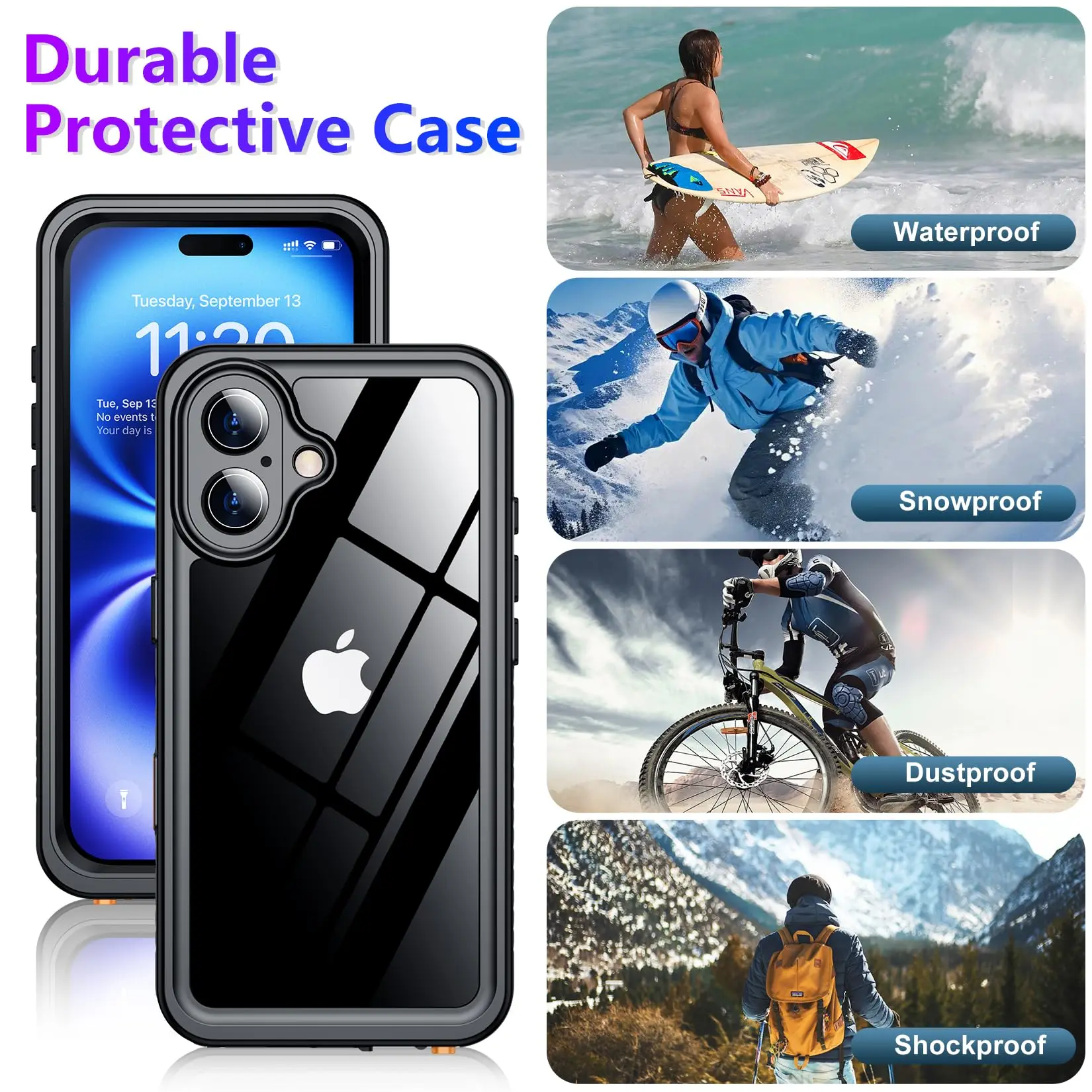 Shellbox Professionelle Wasserdichte Hülle Geeignet für iPhone 16ProMax 17 Air 15 14Pro Handyhülle 360 Grad Rundum-Schutz Sturzsicher – Detail 5