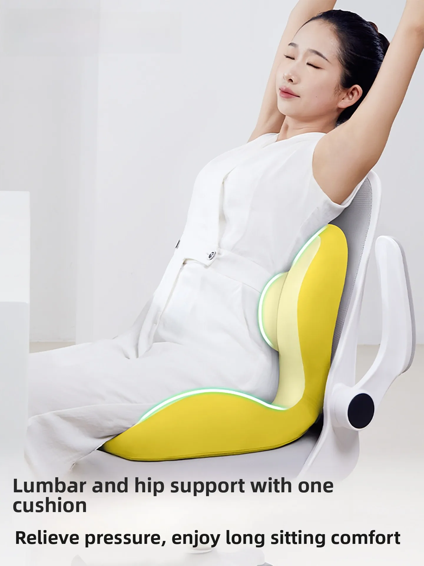 

Office Cushion Back Support Ergonomic Chair Pad Anti-Slip Design Memory Foam Comfortable All Season Universal Office Cha...