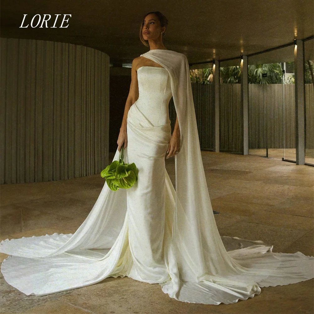 

LORIE Luxury Mermaid Wedding Dress Simple Strapless Bridal Dresses Elegant Waist Shaping Wedding Gown Customized 2026