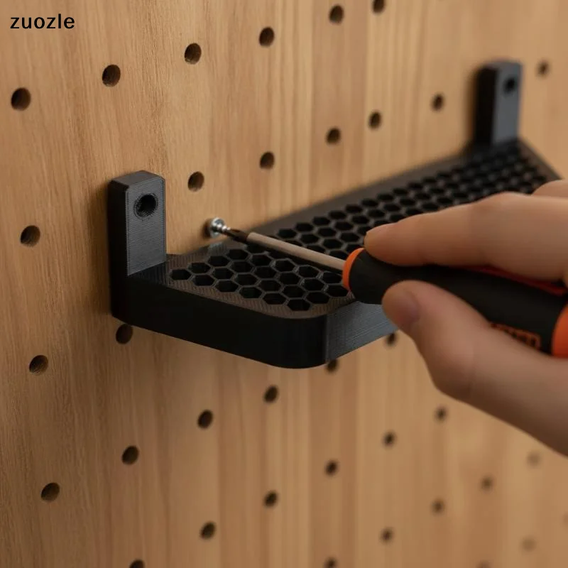 exquisiteWall-Mounted Screwdriver Holder Hex Hole Screwdriver Organizer Rack Workshop Garage Workbench Tool Storage Stand