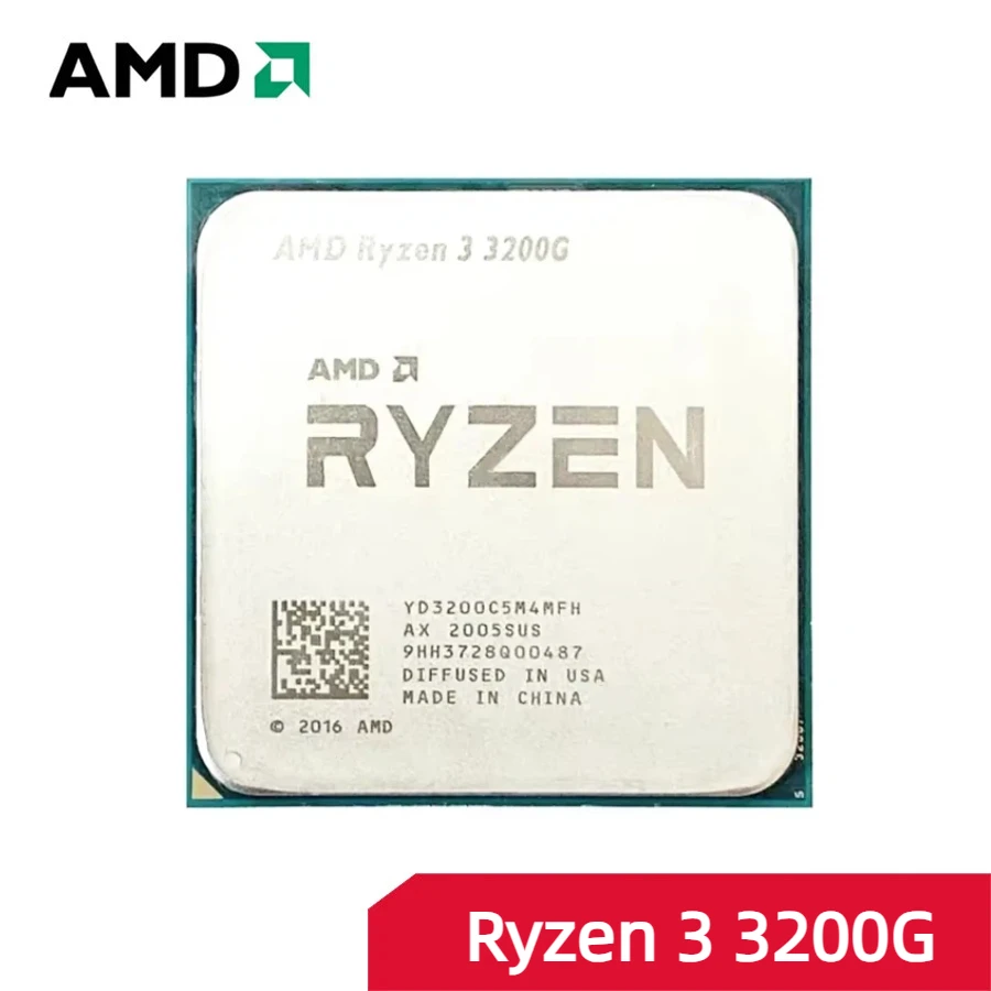 

Процессор AMD Ryzen 3 R3 3200G, четырехъядерный процессор 3,6 ГГц, 65 Вт, AM4, новый процессор без вентилятора