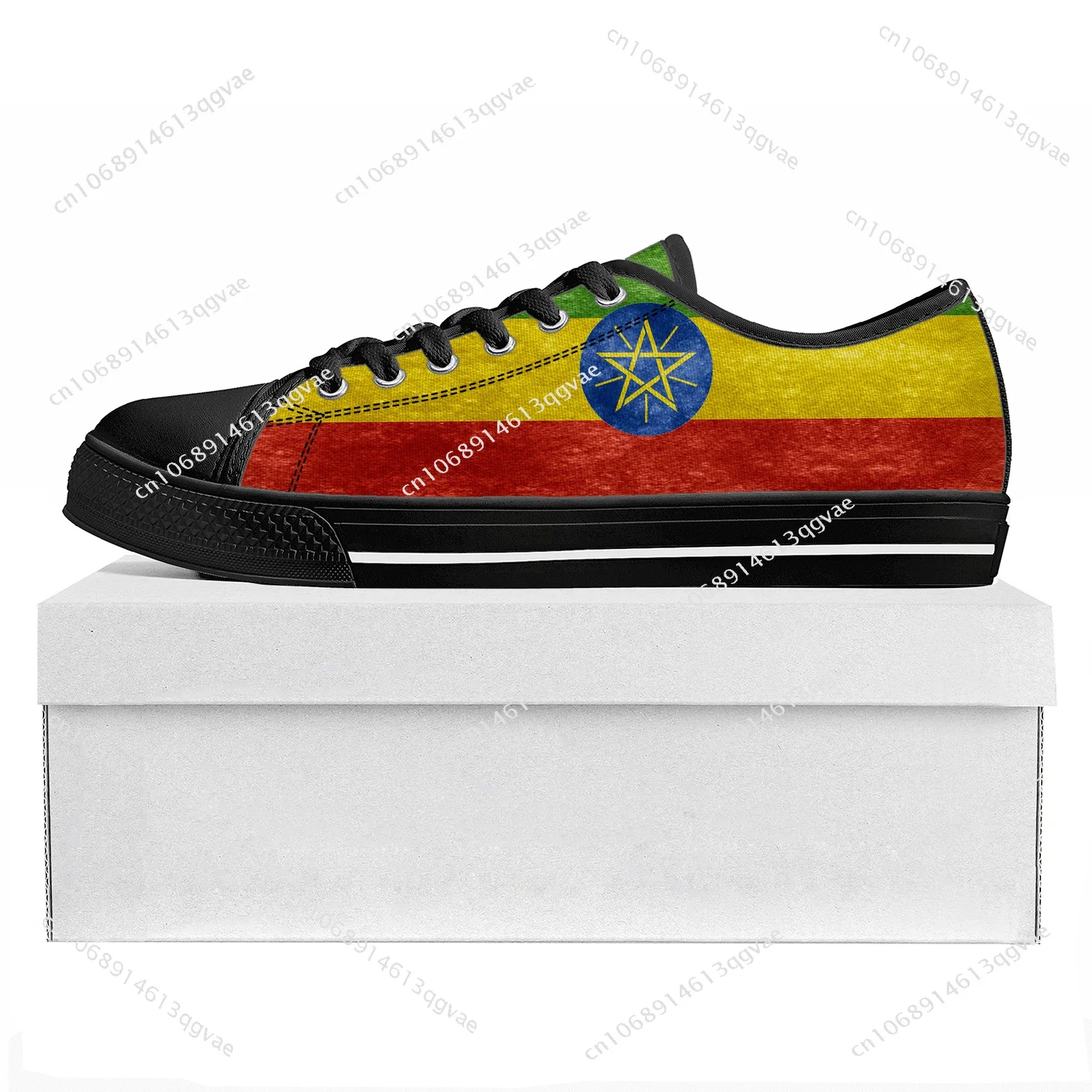 Ethiopian Flag Low Top High Quality Sneakers Mens Womens Teenager Canvas Sneaker Ethiopia Prode Casual Couple Shoes Custom Shoe