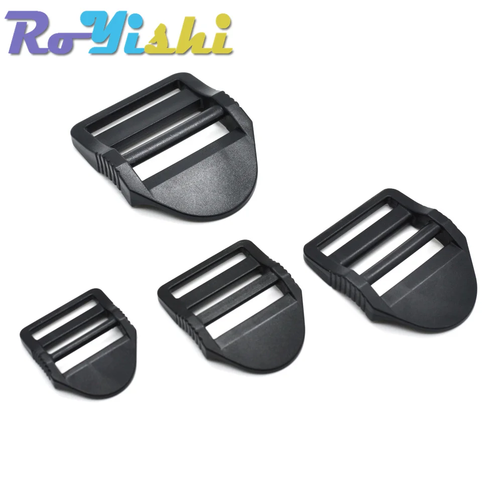 5 Pcs/Pack Ladder Lock Slider Plastic Buckles Backpack Straps Webbin 20mm 26mm 31mm 38mm Black